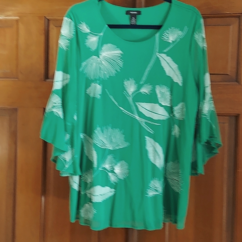 Alfani flowy green blouse